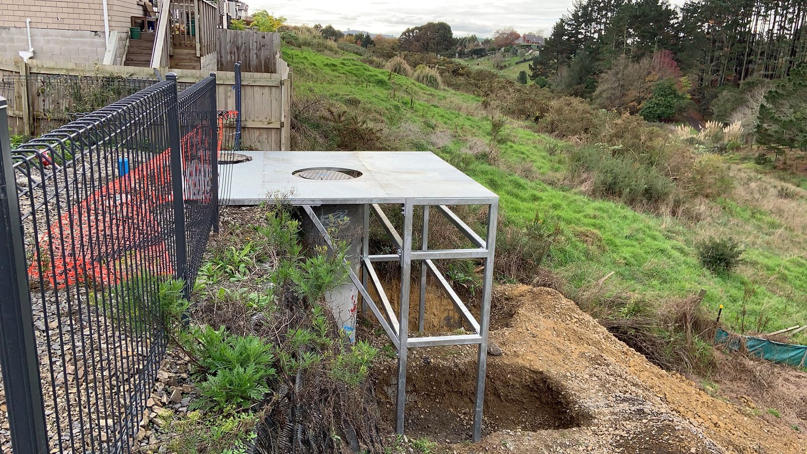 Manhole framing in place on site