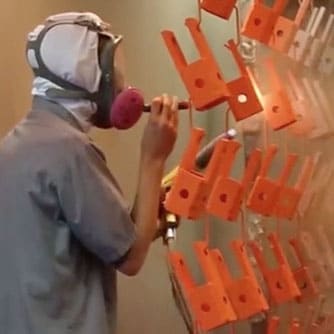 Powder coated steel finish — full piece